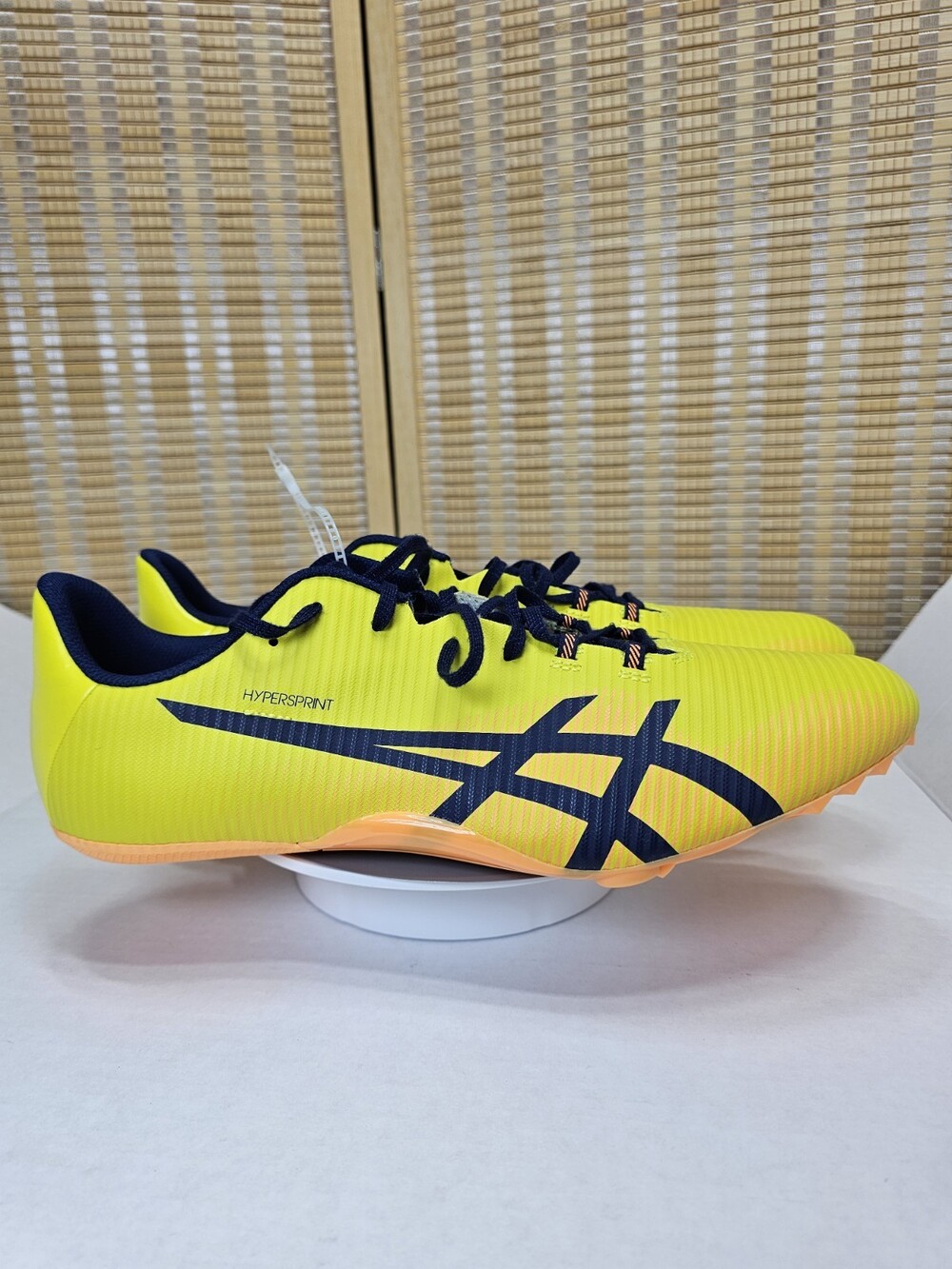 ASICS Hyper Sprint Men’s Size 14 Track & Field Sprint Spikes Neon Yellow Navy